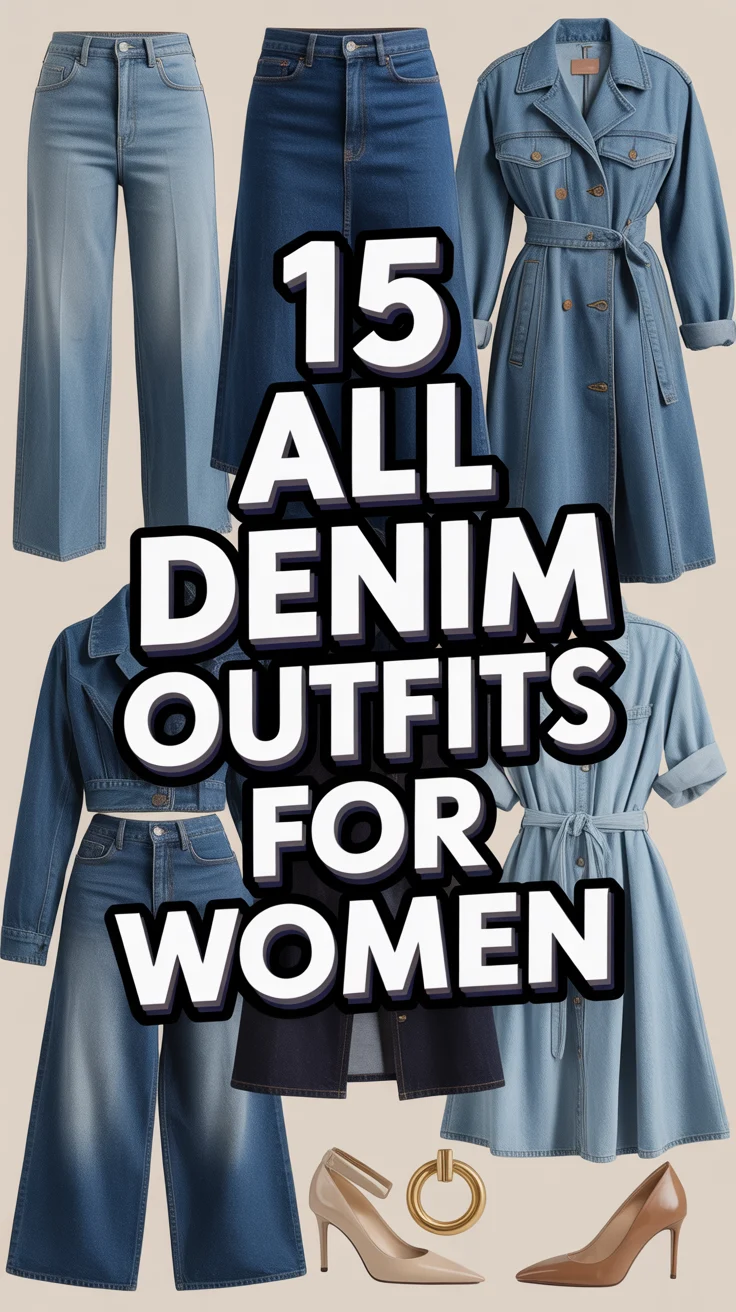👖⟨ 15 All Denim Outfits For Women