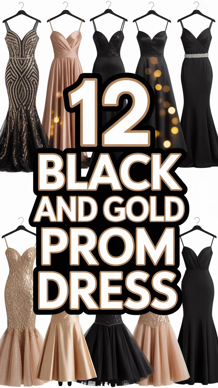 ✨ 12 Black And Gold Prom Dress
