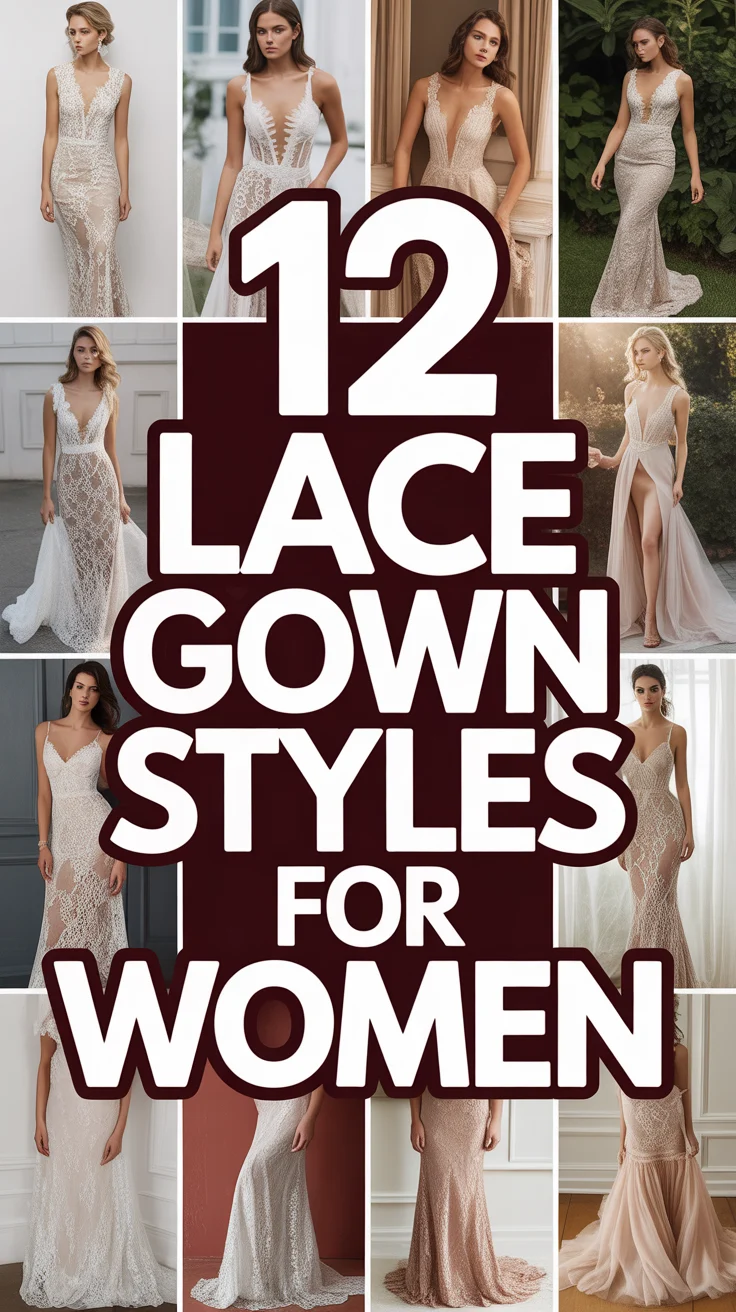 👗 12 Lace Gown Styles For Women