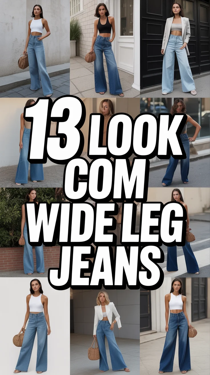 👖 13 Look Com Wide Leg Jeans