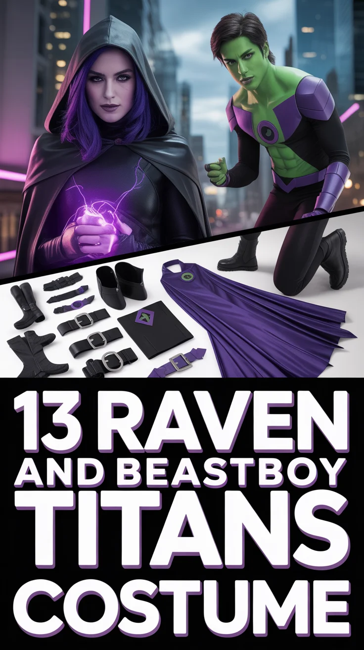 🦇 13 Raven And Beastboy Titans Costume
