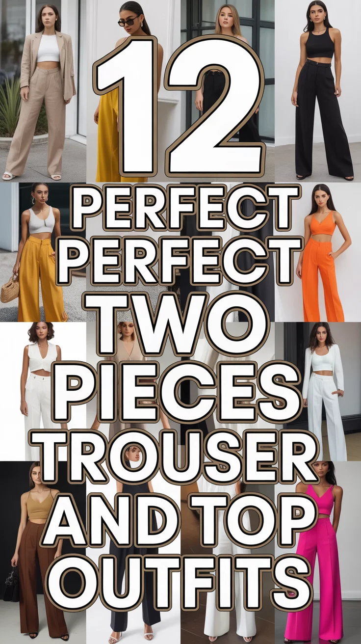 👗 12 Perfect Two Pieces Trouser And Top Outfits