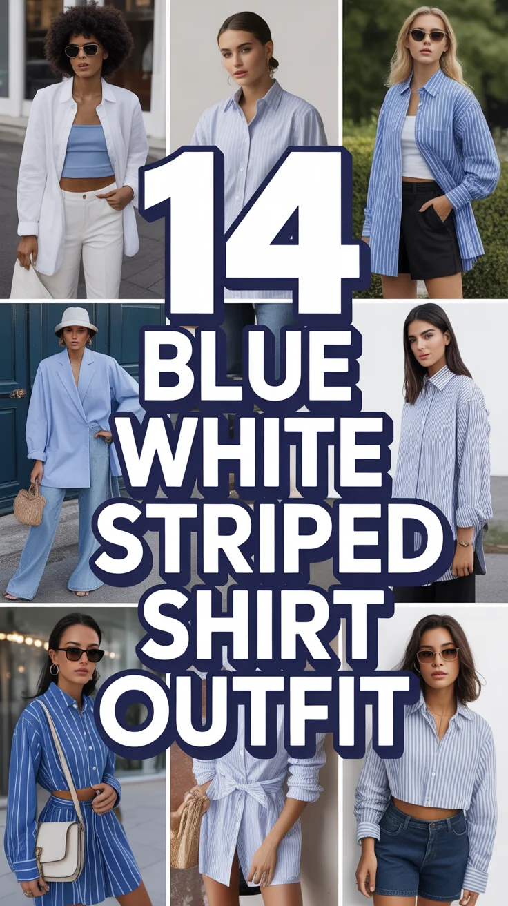 👕 14 Blue White Striped Shirt Outfit