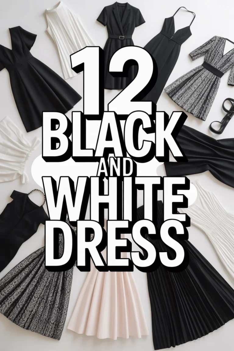 ⚪ 12 Black And White Dress