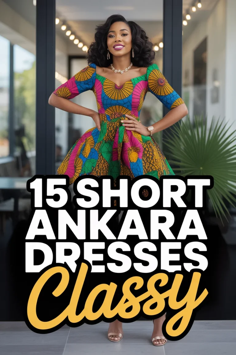 ✨ 15 Short Ankara Dresses Classy